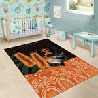 Australia Leukemia Awareness Month Area Rug Flame Robin Bottlebrush Aboriginal Art