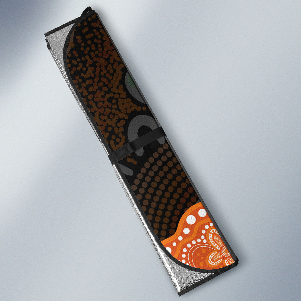 Australia Leukemia Awareness Month Auto Sun Shade Flame Robin Bottlebrush Aboriginal Art