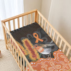 Australia Leukemia Awareness Month Baby Bed Cover Flame Robin Bottlebrush Aboriginal Art
