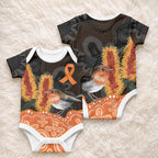 Australia Leukemia Awareness Month Baby Onesie Flame Robin Bottlebrush Aboriginal Art