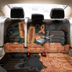 Australia Leukemia Awareness Month Back Car Seat Cover Flame Robin Bottlebrush Aboriginal Art