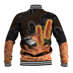 Australia Leukemia Awareness Month Baseball Jacket Flame Robin Bottlebrush Aboriginal Art