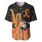Australia Leukemia Awareness Month Baseball Jersey Flame Robin Bottlebrush Aboriginal Art