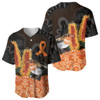 Australia Leukemia Awareness Month Baseball Jersey Flame Robin Bottlebrush Aboriginal Art