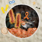 Australia Leukemia Awareness Month Beach Blanket Flame Robin Bottlebrush Aboriginal Art