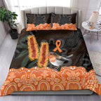 Australia Leukemia Awareness Month Bedding Set Flame Robin Bottlebrush Aboriginal Art