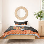 Australia Leukemia Awareness Month Bedding Set Flame Robin Bottlebrush Aboriginal Art