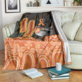 Australia Leukemia Awareness Month Blanket Flame Robin Bottlebrush Aboriginal Art