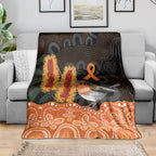 Australia Leukemia Awareness Month Blanket Flame Robin Bottlebrush Aboriginal Art