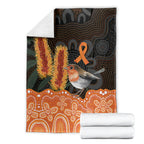 Australia Leukemia Awareness Month Blanket Flame Robin Bottlebrush Aboriginal Art