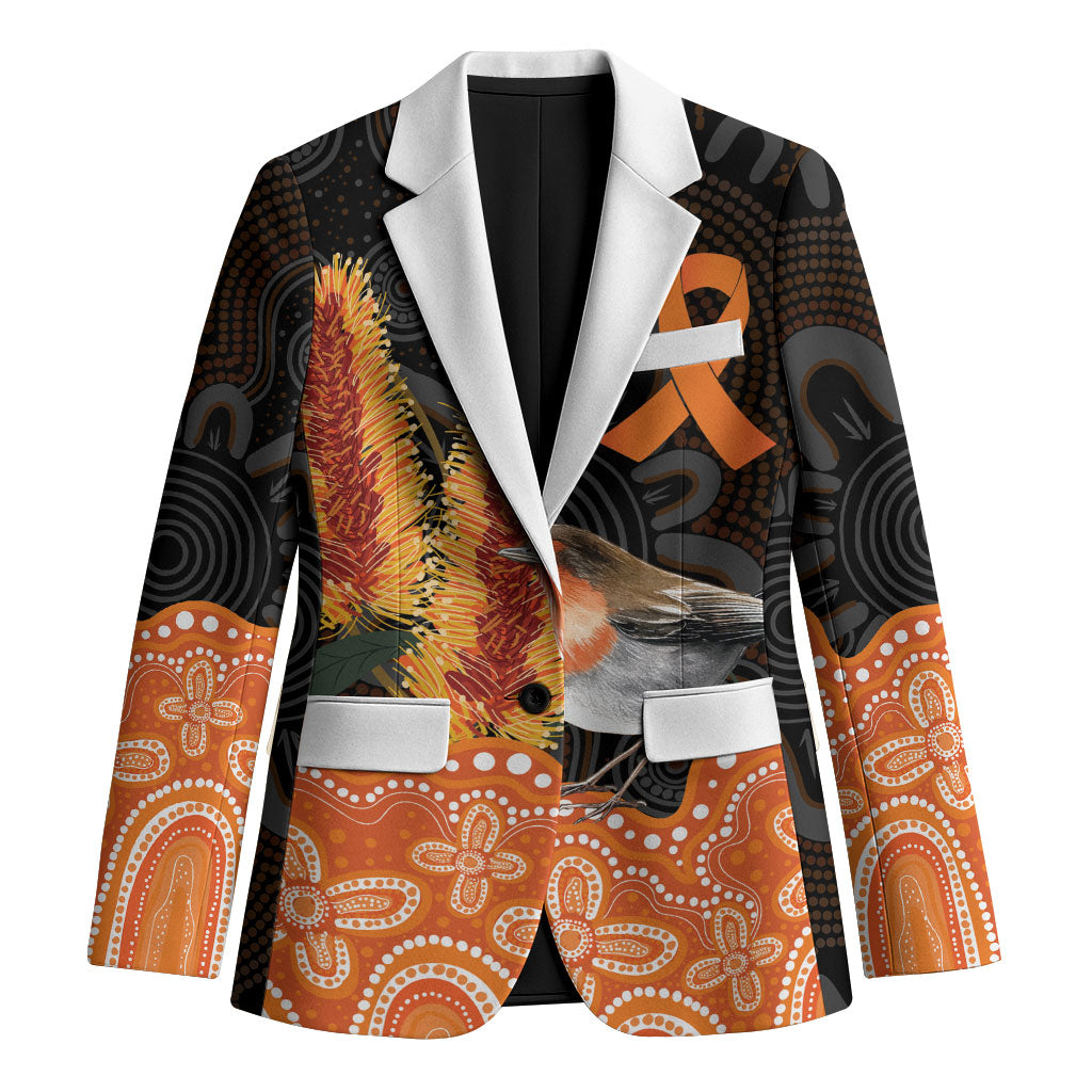 Australia Leukemia Awareness Month Blazer Flame Robin Bottlebrush Aboriginal Art