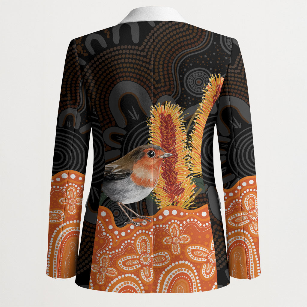 Australia Leukemia Awareness Month Blazer Flame Robin Bottlebrush Aboriginal Art