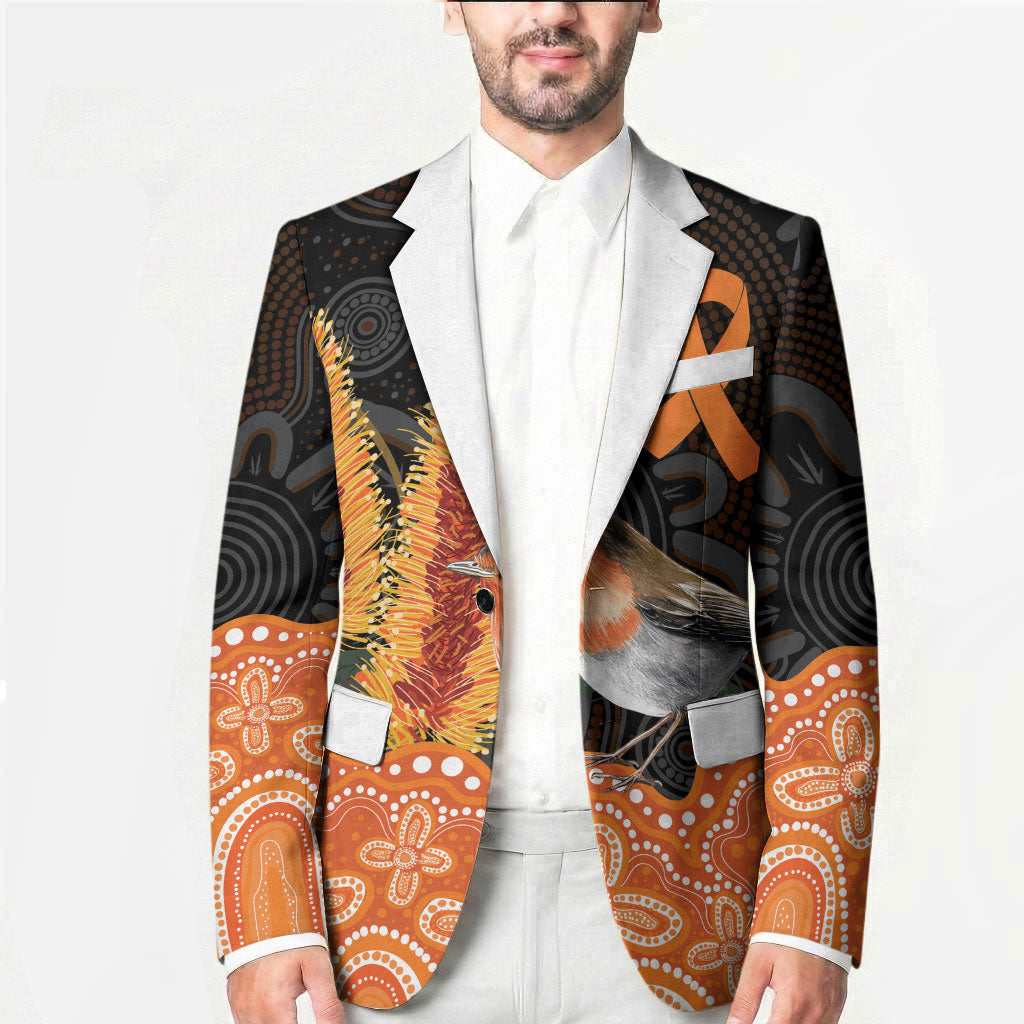 Australia Leukemia Awareness Month Blazer Flame Robin Bottlebrush Aboriginal Art