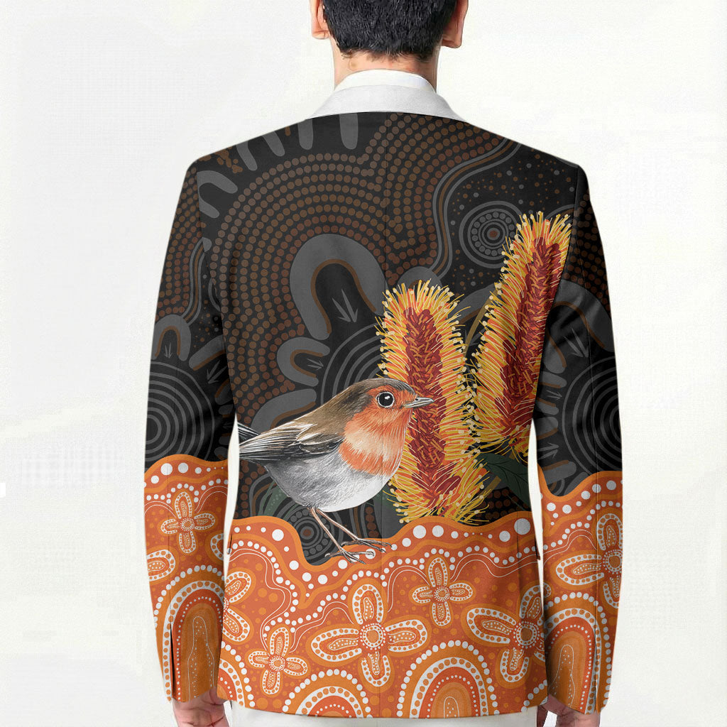 Australia Leukemia Awareness Month Blazer Flame Robin Bottlebrush Aboriginal Art