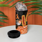Australia Leukemia Awareness Month 4 in 1 Can Cooler Tumbler Flame Robin Bottlebrush Aboriginal Art