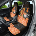 Australia Leukemia Awareness Month Car Seat Cover Flame Robin Bottlebrush Aboriginal Art