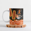 Australia Leukemia Awareness Month Ceramic Mug Flame Robin Bottlebrush Aboriginal Art