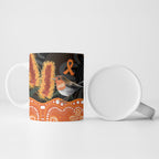 Australia Leukemia Awareness Month Ceramic Mug Flame Robin Bottlebrush Aboriginal Art