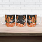 Australia Leukemia Awareness Month Ceramic Mug Flame Robin Bottlebrush Aboriginal Art