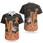 Australia Leukemia Awareness Month Couples Matching Off Shoulder Maxi Dress and Hawaiian Shirt Flame Robin Bottlebrush Aboriginal Art