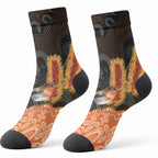 Australia Leukemia Awareness Month Crew Socks Flame Robin Bottlebrush Aboriginal Art