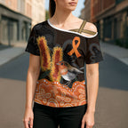 Australia Leukemia Awareness Month Cross Shoulder Shirt Flame Robin Bottlebrush Aboriginal Art