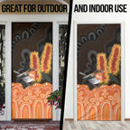 Australia Leukemia Awareness Month Door Cover Flame Robin Bottlebrush Aboriginal Art