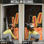 Australia Leukemia Awareness Month Door Cover Flame Robin Bottlebrush Aboriginal Art