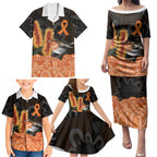 Australia Leukemia Awareness Month Family Matching Puletasi and Hawaiian Shirt Flame Robin Bottlebrush Aboriginal Art
