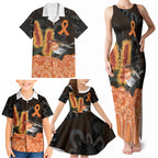 Australia Leukemia Awareness Month Family Matching Tank Maxi Dress and Hawaiian Shirt Flame Robin Bottlebrush Aboriginal Art