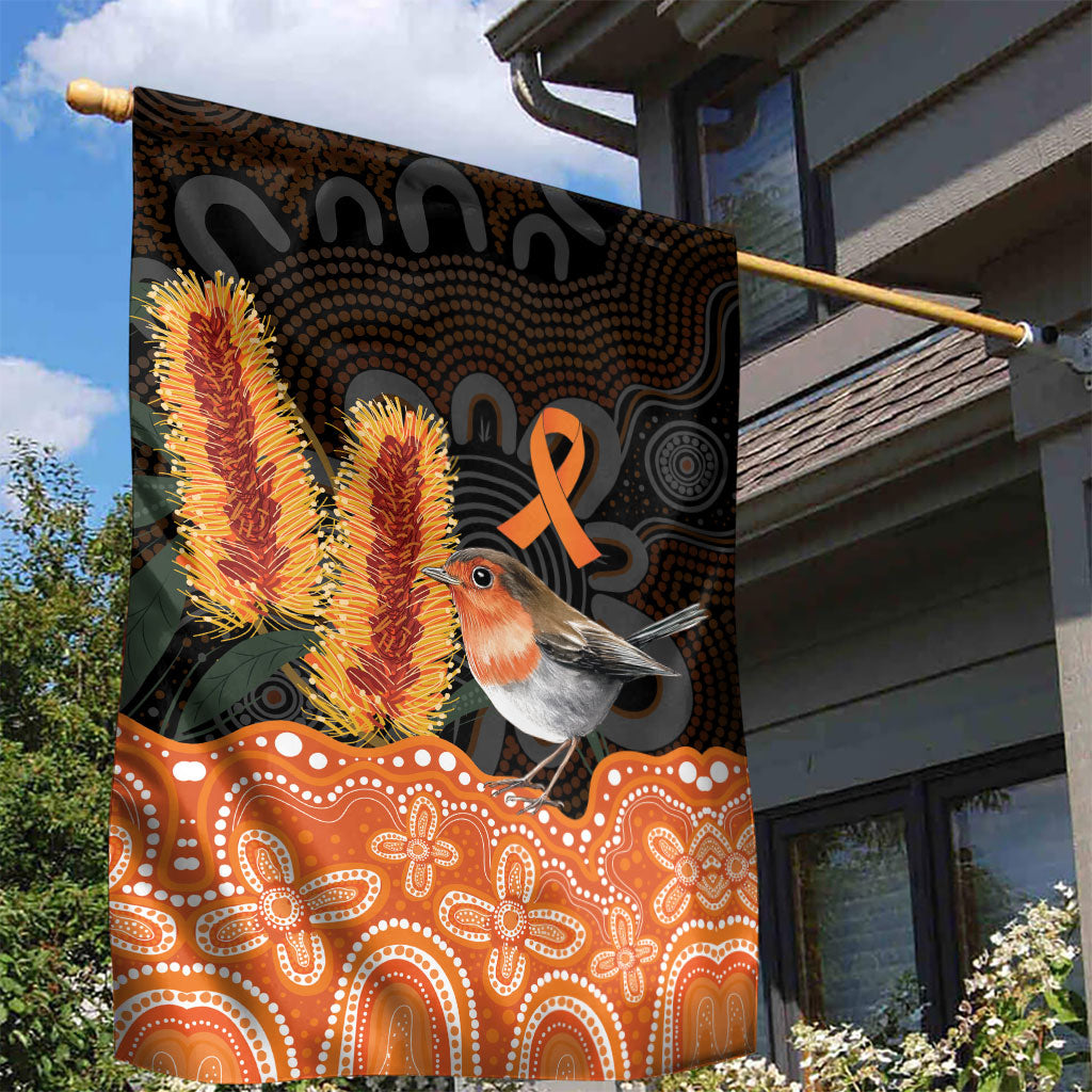 Australia Leukemia Awareness Month Garden Flag Flame Robin Bottlebrush Aboriginal Art