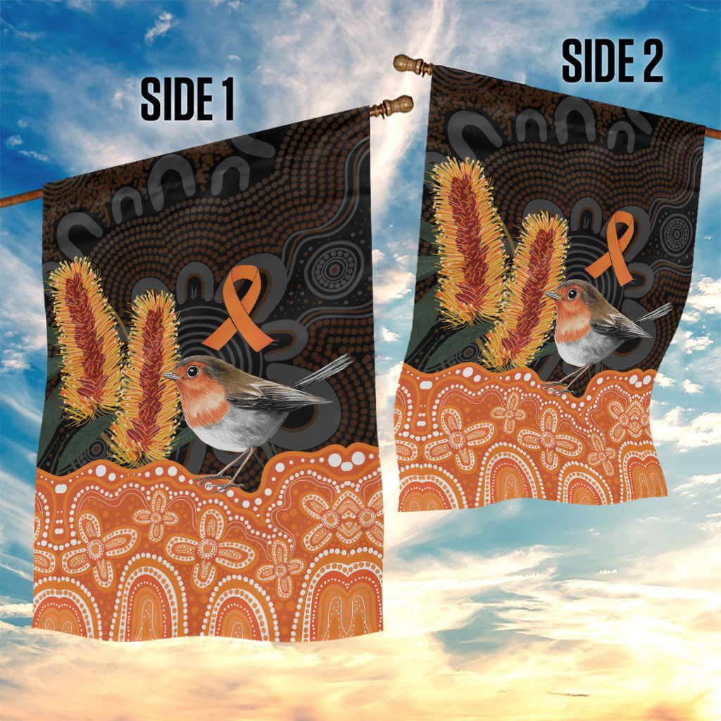 Australia Leukemia Awareness Month Garden Flag Flame Robin Bottlebrush Aboriginal Art