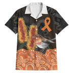 Australia Leukemia Awareness Month Hawaiian Shirt Flame Robin Bottlebrush Aboriginal Art