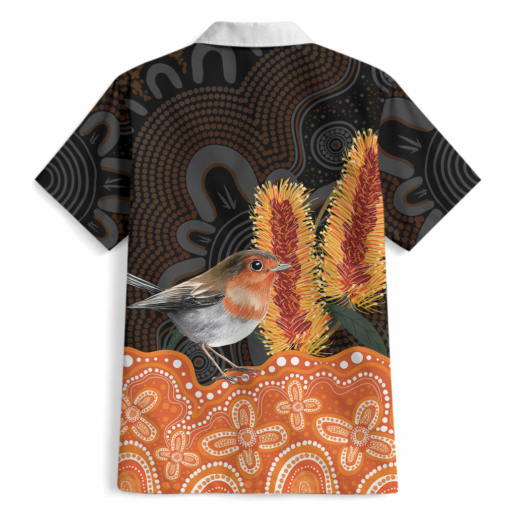 Australia Leukemia Awareness Month Hawaiian Shirt Flame Robin Bottlebrush Aboriginal Art
