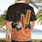 Australia Leukemia Awareness Month Hawaiian Shirt Flame Robin Bottlebrush Aboriginal Art