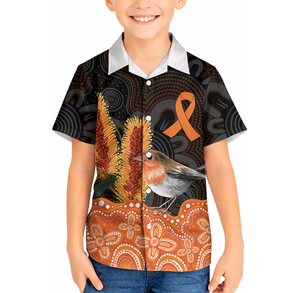 Australia Leukemia Awareness Month Hawaiian Shirt Flame Robin Bottlebrush Aboriginal Art
