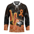 Australia Leukemia Awareness Month Hockey Jersey Flame Robin Bottlebrush Aboriginal Art