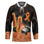 Australia Leukemia Awareness Month Hockey Jersey Flame Robin Bottlebrush Aboriginal Art