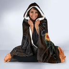 Australia Leukemia Awareness Month Hooded Blanket Flame Robin Bottlebrush Aboriginal Art