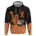 Australia Leukemia Awareness Month Hoodie Flame Robin Bottlebrush Aboriginal Art