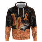 Australia Leukemia Awareness Month Hoodie Flame Robin Bottlebrush Aboriginal Art