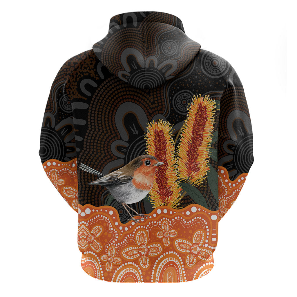 Australia Leukemia Awareness Month Hoodie Flame Robin Bottlebrush Aboriginal Art