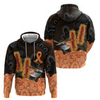 Australia Leukemia Awareness Month Hoodie Flame Robin Bottlebrush Aboriginal Art