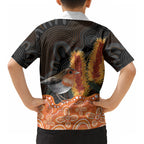 Australia Leukemia Awareness Month Kid Hawaiian Shirt Flame Robin Bottlebrush Aboriginal Art
