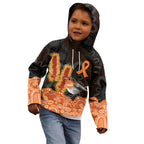 Australia Leukemia Awareness Month Kid Hoodie Flame Robin Bottlebrush Aboriginal Art