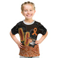 Australia Leukemia Awareness Month Kid T Shirt Flame Robin Bottlebrush Aboriginal Art