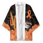 Australia Leukemia Awareness Month Kimono Flame Robin Bottlebrush Aboriginal Art