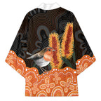 Australia Leukemia Awareness Month Kimono Flame Robin Bottlebrush Aboriginal Art