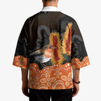 Australia Leukemia Awareness Month Kimono Flame Robin Bottlebrush Aboriginal Art