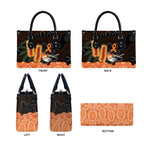 Australia Leukemia Awareness Month Leather Bag Flame Robin Bottlebrush Aboriginal Art